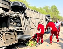 واژگونی اتوبوس در محور شوش به اهواز با ۲ کشته+ تصاویر