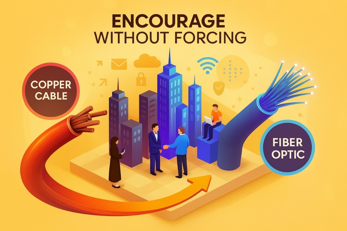 مردم به دور از اجبار برای استفاده از فیبرنوری تشویق شوند