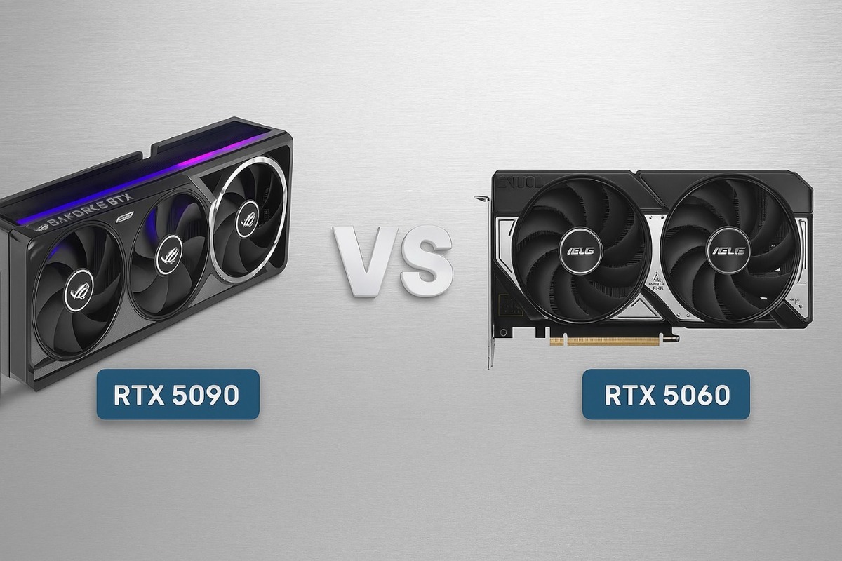 مقایسه پهنای باند و سرعت ۲ کارت گرافیک RTX ۵۰۹۰ و RTX ۵۰۶۰