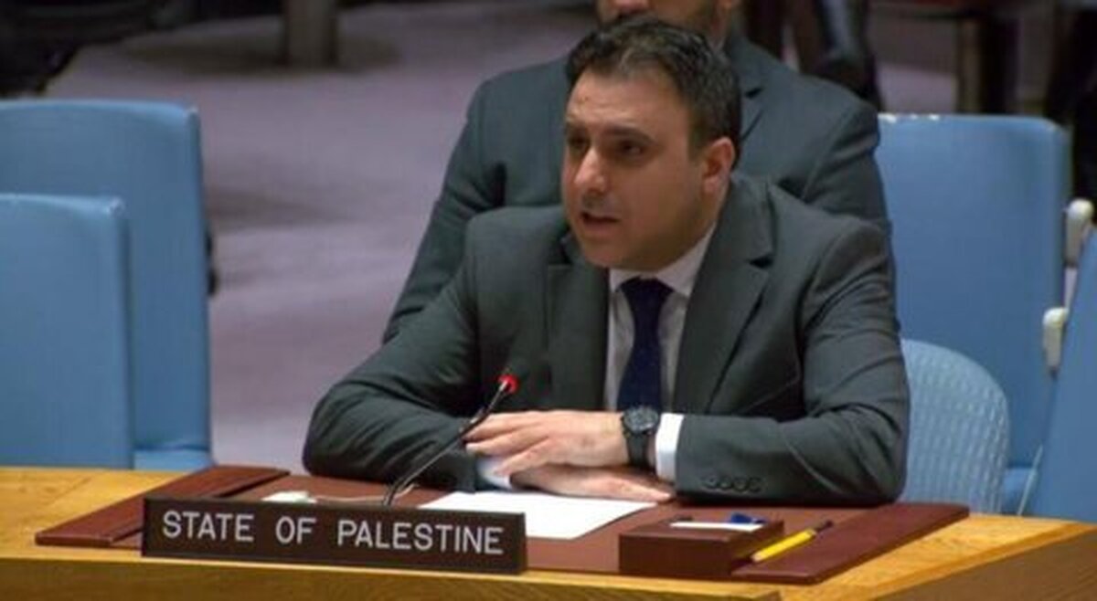 نماینده فلسطین: فلسطینیان باید خود بر سرنوشت خویش حکومت کنند  صلح، تنها راه نجات انسانیت در برابر ویرانی و اشغال +فیلم