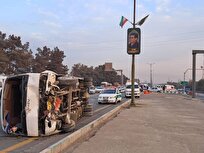 واژگونی مینی‌بوس در ورودی صالح‌آباد ۶ مصدوم بر جای گذاشت