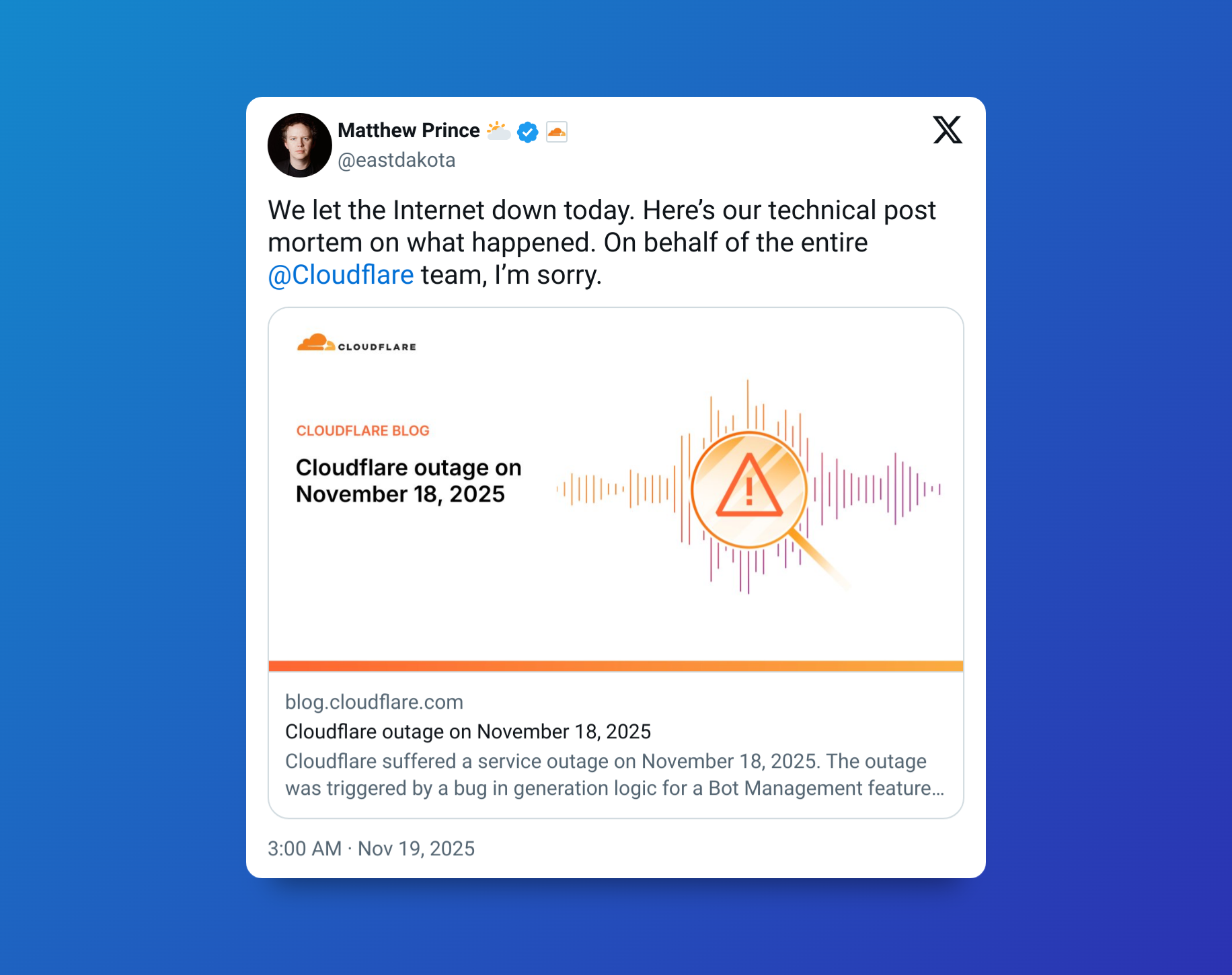 خطای انسانی در تنظیمات کلودفلر دسترسی جهانی به اینترنت را مسدود کرد خطای انسانی در تنظیمات کلودفلر دسترسی جهانی به اینترنت را مسدود کرد