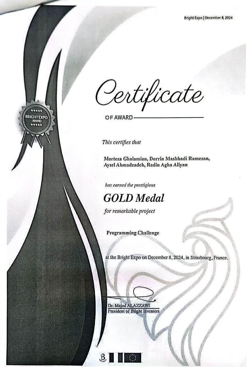 از فارس تا فرانسه و سوئیس؛ طراح «سیستم هوشمند پایش و مراقبت از سالمندان» چگونه شکارگر طلای مسابقات جهانی شد؟ از فارس تا فرانسه و سوئیس؛ طراح «سیستم هوشمند پایش و مراقبت از سالمندان» چگونه شکارگر طلای مسابقات جهانی شد؟