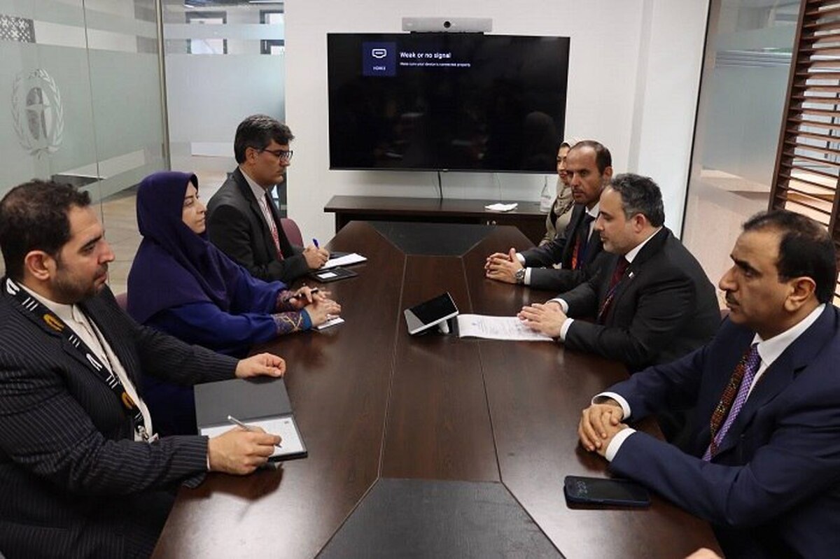 دیدار وزیر محیط زیست قطر با معاون رئیس‌جمهور ایران در حاشیه اجلاس یونیا ۷