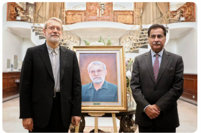 دیدار لاریجانی با رئیس مجلس ملی پاکستان