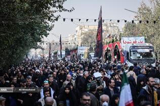 تشییع پیکر 100 شهید دوران دفاع مقدس همزمان با سالروز شهادت حضرت فاطمه زهرا(س) در تهران
