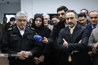 سردار تیمور حسینی رئیس پلیس راهور فراجا در مرکز آزمون‌های ایمنی و کیفیت خودرو