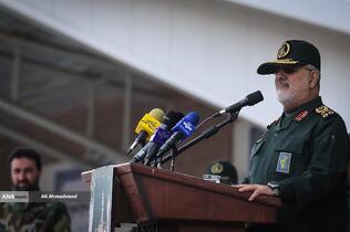 سرلشکر پاسدار محمد پاکپور فرمانده کل سپاه پاسداران انقلاب اسلامی در رزمایش اقتدار بسیج پایتخت