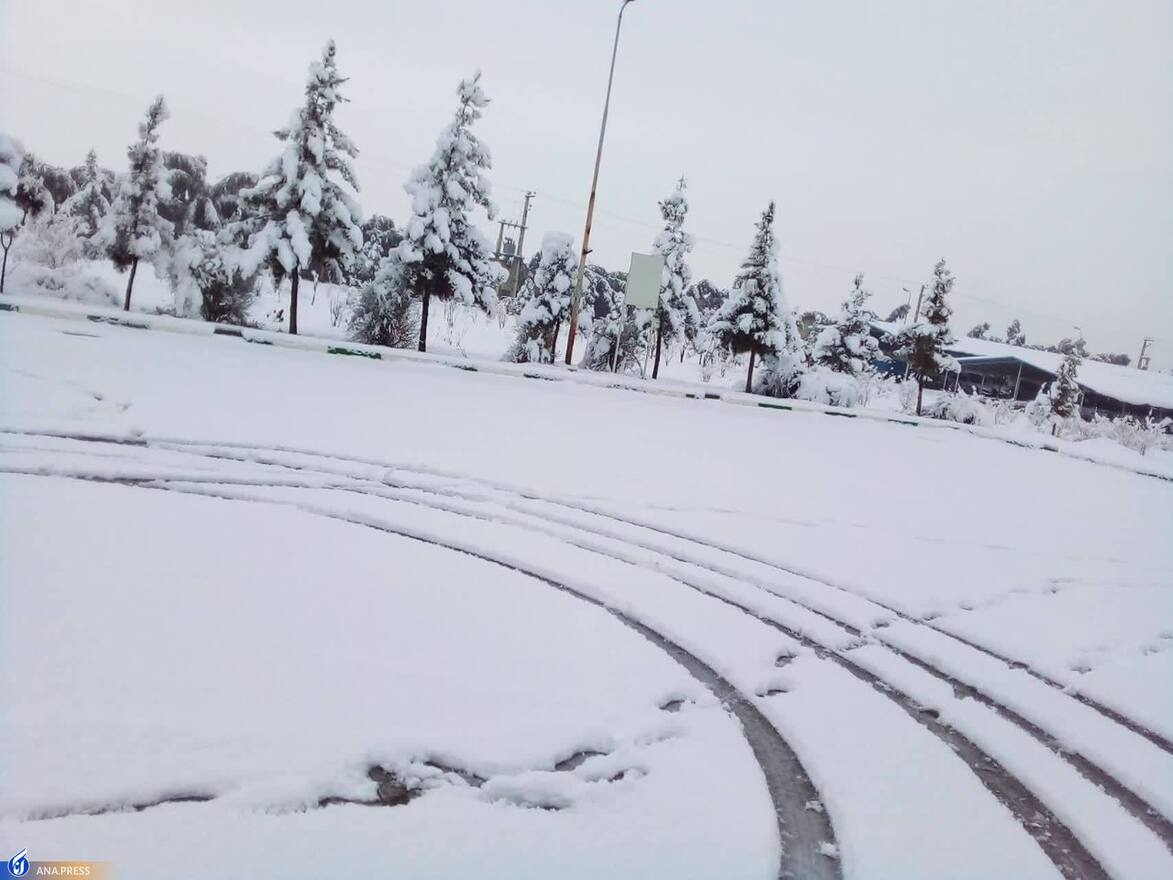 دانشگاه آزاد اسلامی واحد قم در یک روز برفی