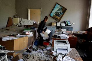 جستجوی مدارک در سازمان انتقال خون دونتسک، اوکراین