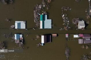 منطقه سیل‌زده در اورسک، روسیه