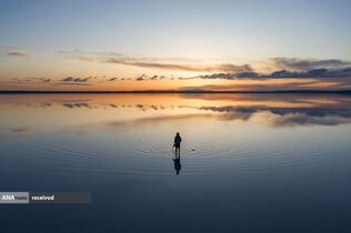 دریاچه توز، دومین دریاچه بزرگ ترکیه در غروب آفتاب در آنکارا