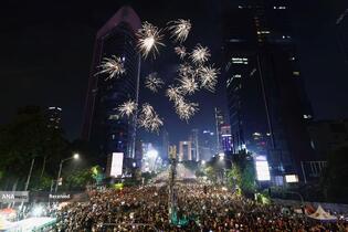 آغاز سال نو میلادی 2025 در جاکارتا، اندونزی