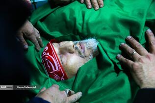 وداع با پیکر‌ مطهر  شهید حجت‌الاسلام علی رازینی رئیس شعبه ۳۹ دیوان عالی کشور در معراج شهدای تهران