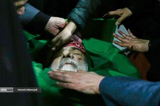 وداع با پیکر‌ مطهر  شهید حجت‌الاسلام محمد مقیسه رئیس شعبه ۵۳ دیوان عالی کشور در معراج شهدای تهران