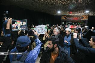 وداع با پیکر‌ مطهر  شهید حجت‌الاسلام علی رازینی رئیس شعبه ۳۹ دیوان عالی کشور در معراج شهدای تهران