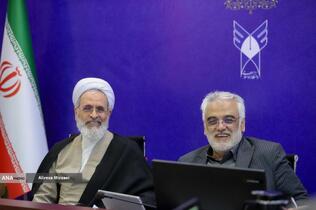 محمد مهدی طهرانچی رئیس دانشگاه آزاد اسلامی و آیت&zwnj;الله اعرافی مدیر حوزه&zwnj;های علمیه کشور