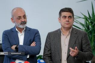 قدیر قیافه نایب&zwnj;رئیس اتاق بازرگانی، صنایع، معادن و کشاورزی ایران و علی چاغروند رئیس ستاد اکسپو اتاق بازرگانی ایران