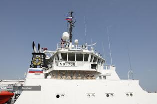 ورود شناور نیروی دریایی روسیه به رزمایش مرکب امداد و نجات دریای خزر ۲۰۲۵