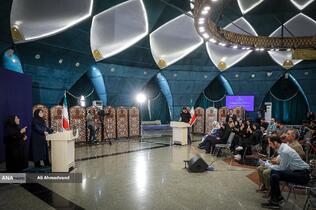 نشست خبری فاطمه مهاجرانی سخنگوی دولت در مرکز همایش‌های صداوسیما