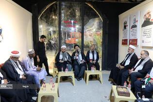 بازدید حجت‌الاسلام سیدعبدالفتاح نواب، نماینده ولی‌فقیه در امور حج و زیارت از موکب الاقصی فلسطینیان در مسیر مشایه و کربلای معلی 