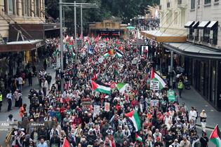 راهپیمایی مردم شهرهای استرالیا در حمایت از غزه