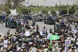 تشییع پیکر شهدای حملات رژیم صهیونیستی به یمن