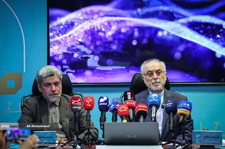 علی اکبر صالحی رئیس کارگروه علمی جایزه مصطفی(ص) و مهدی صفاری‌نیا مدیرعامل بنیاد علم و فناوری مصطفی‌(ص)