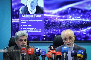 علی اکبر صالحی رئیس کارگروه علمی جایزه مصطفی(ص) و مهدی صفاری‌نیا مدیرعامل بنیاد علم و فناوری مصطفی‌(ص)