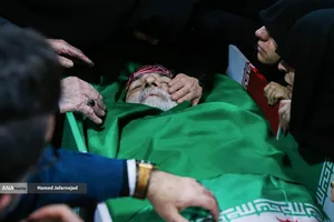 وداع با پیکر&zwnj; مطهر  شهید حجت&zwnj;الاسلام محمد مقیسه رئیس شعبه ۵۳ دیوان عالی کشور در معراج شهدای تهران