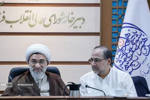 محمدرضا مخبر دزفولی و حجت الاسلام عبدالحسین خسروپناه دبیر شورای عالی انقلاب فرهنگی