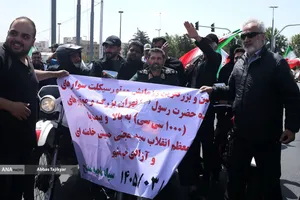 رژه بزرگ موتور سواران جان فدا در تهران