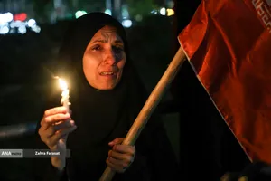 مراسم عزاداری در سوگ رهبر شهید انقلاب - میدان ولیعصر (عج)