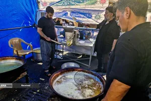 برپایی موکب خادمیاران و یاوران رضوی منطقه دارالمومنین در مسیر پیاده&zwnj;روی جاماندگان اربعین