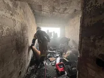 مهار آتش‌سوزی در برج مسکونی دهکده المپیک با نجات ۱۰ نفر از ساکنان+ فیلم