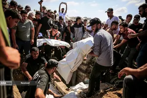تشییع پیکر ۱۰۰ شهید غزه