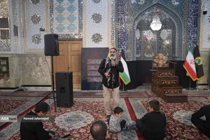 اجتماع مردم کنار مزار شهید سپهبد سلامی در ایام اربعین فرمانده دلاور سپاه اسلام