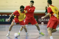 برگزاری تمرین تیم ملی فوتسال در سالن اصلی جام ملت‌های آسیا