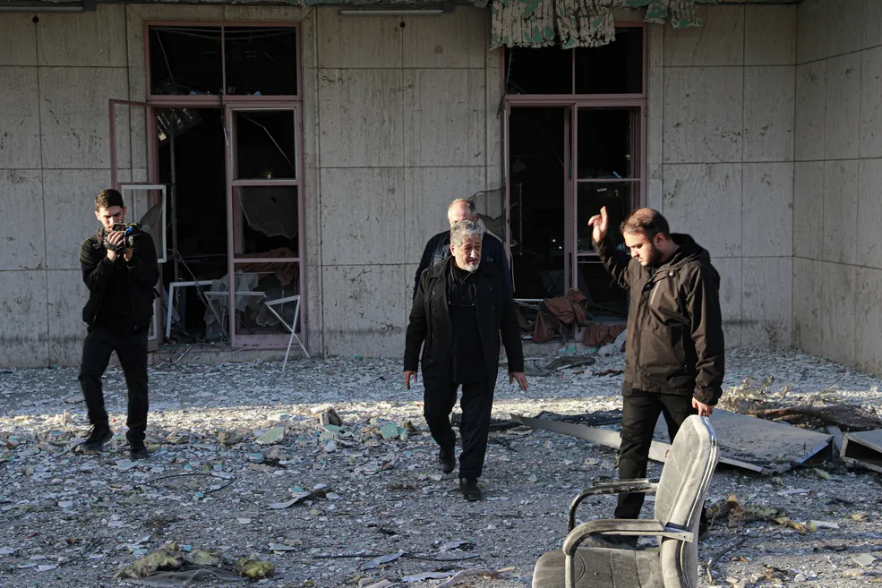 Head of Islamic Azad University Visits Former US Embassy After US-Israeli Strike