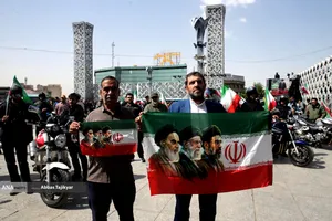رژه بزرگ موتور سواران جان فدا در تهران