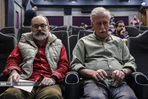 رامتین شهبازی دبیر کتاب سال سینمای ایران و همایون اسعدیان مدیرعامل خانه سینما 