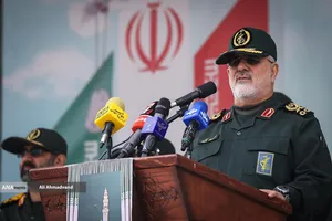 سرلشکر پاسدار محمد پاکپور فرمانده کل سپاه پاسداران انقلاب اسلامی در رزمایش اقتدار بسیج پایتخت