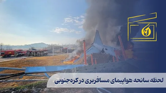 لحظه سانحه هواپیمای مسافربری در کره‌جنوبی