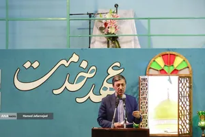 سخنرانی سید پرویز فتاح رییس ستاد فرمان اجرای امام(ره) در مراسم تجدید عهد با خادم حرم ایران "عهد خدمت" در حسینیه جماران