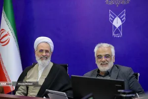 محمد مهدی طهرانچی رئیس دانشگاه آزاد اسلامی و آیت&zwnj;الله اعرافی مدیر حوزه&zwnj;های علمیه کشور