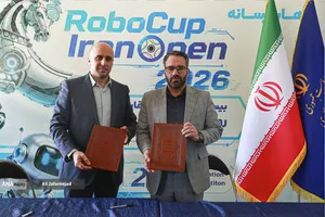 امضای تفاهم&zwnj;نامه همکاری معاونت علمی با مرکز تولید و نشر دیجیتال انقلاب اسلامی با حضور سیدمحمدجواد صدری&zwnj;&zwj;&zwnj;مهر معاون توسعه اقتصاد دانش&zwnj;بنیان معاونت علمی و محمد باجلان، مدیرعامل مرکز تولید و نشر دیجیتال انقلاب اسلامی (متنا)