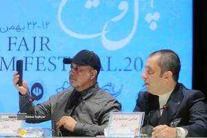 عباس جمشیدی&zwnj;فر و رضا عطاران در نشست خبری فیلم سینمایی &laquo;صددام&raquo;