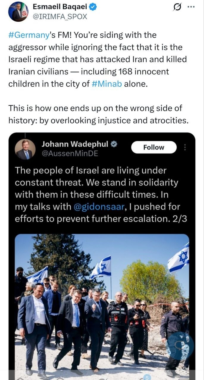 آماده انتشار/// بقائی: آلمان در سمت اشتباه تاریخ ایستاده است