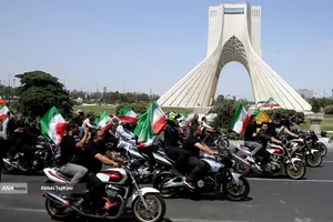 رژه بزرگ موتور سواران جان فدا در تهران