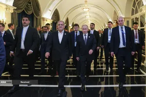 دیدار مسعود پزشکیان با پوتین رییس جمهور روسیه در حاشیه نشست سران سازمان همکاری شانگهای